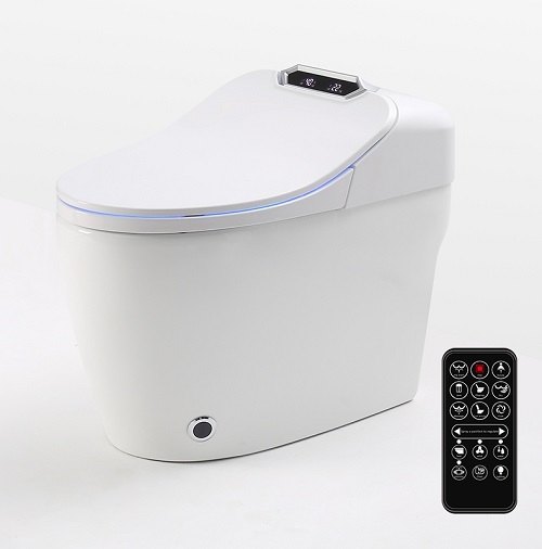 Make in China Ceramic Two Piece Bathroom Smart Toilet Radar induced voice control