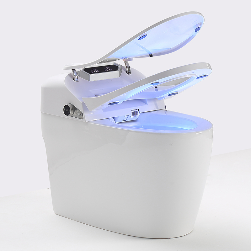 Make in China Ceramic Two Piece Bathroom Smart Toilet Radar induced voice control