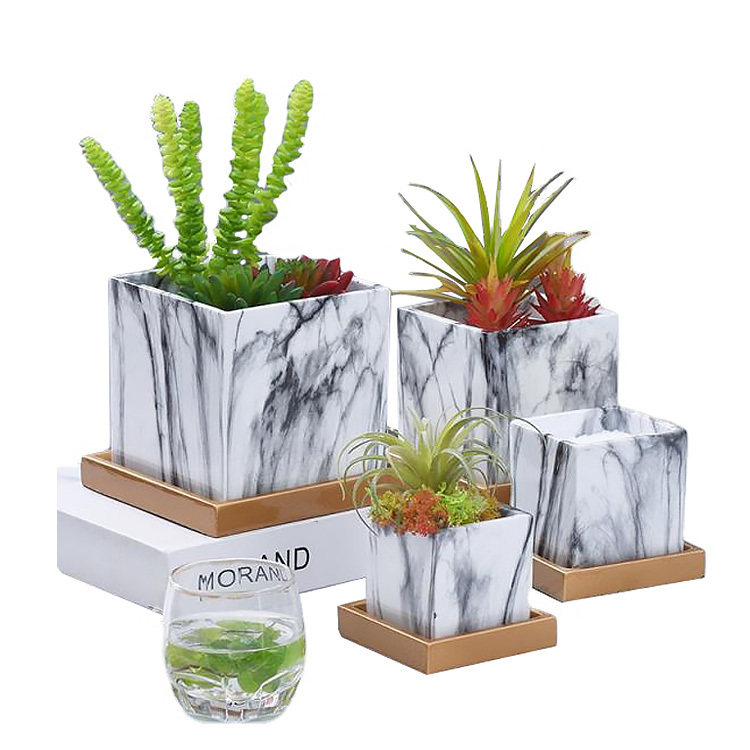 Nordic cement flower pot square pot simple literary personality cactus pot green sill potted plant flower pot outdoor