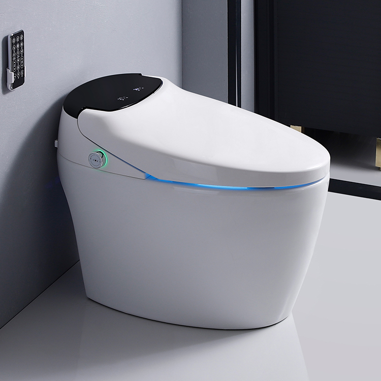 Modern Ceramic One Piece Wc Smart Toilet Open Seat and Flush by Foot Sensor Disabled Smart toilet Seat