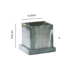 Artificial Marble Light Luxury Simple Flower Pot With Base Decorations For Home Flower Pots Planters