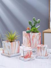 Nordic wholesale flower vase home decors indoor cement flower pot luxury marble ceramic flower pots