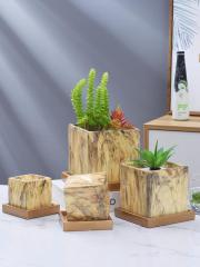 Cement Succulent Flower Pot Nordic Style Simple Gardening Marble Flower Pots Decorations for home