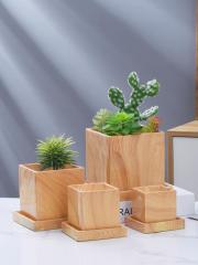 Nordic decorations for home marble wood color cement flower pot hydroponic succulent green plants