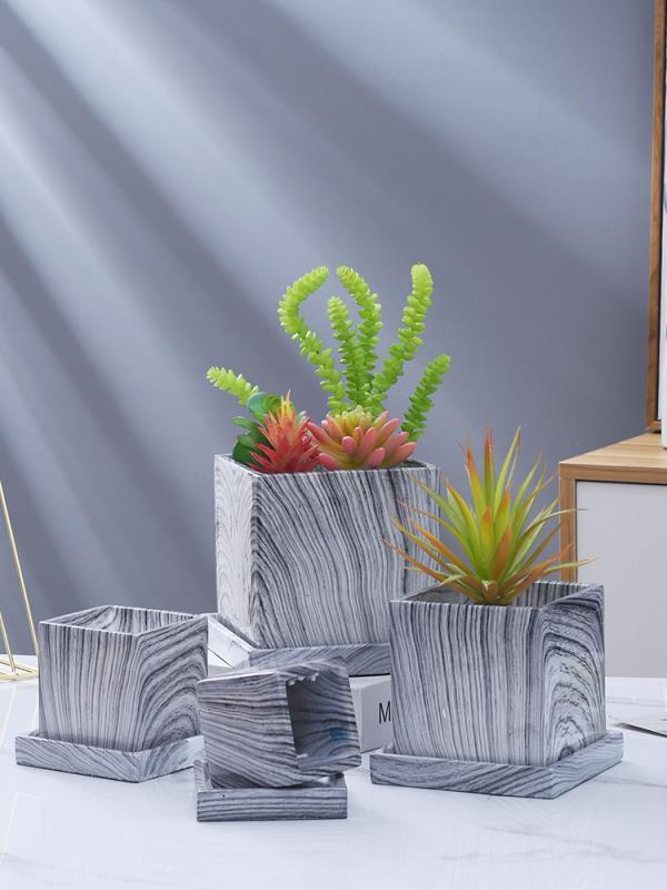 Marbled Cement Ceramic Household Flower Pot Nordic Simple Green Plants Flower Pots & Planters Decorations For Home