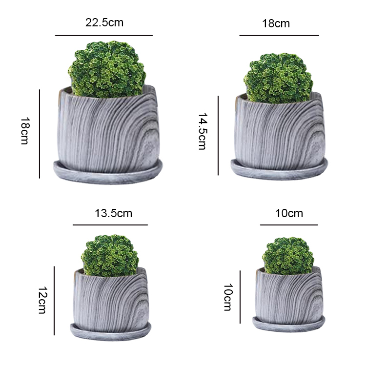 Marble pattern Nordic style cement personality flower pots bonsai cactus plant container home decor accessories