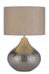 Table Lamp Vintage Fabric Lampshade Ceramics Desk Night Lights Bedside Study Indoor Lighting