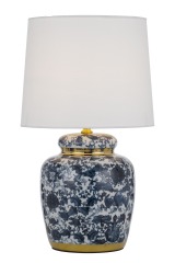 Nordic Hotel Bedside Light Luxury Restaurant Blue and White Porcelain Table Lamp LED Desk Lamp Modern Minimalist Luminous
