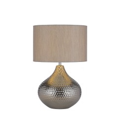 Table Lamp Vintage Fabric Lampshade Ceramics Desk Night Lights Bedside Study Indoor Lighting