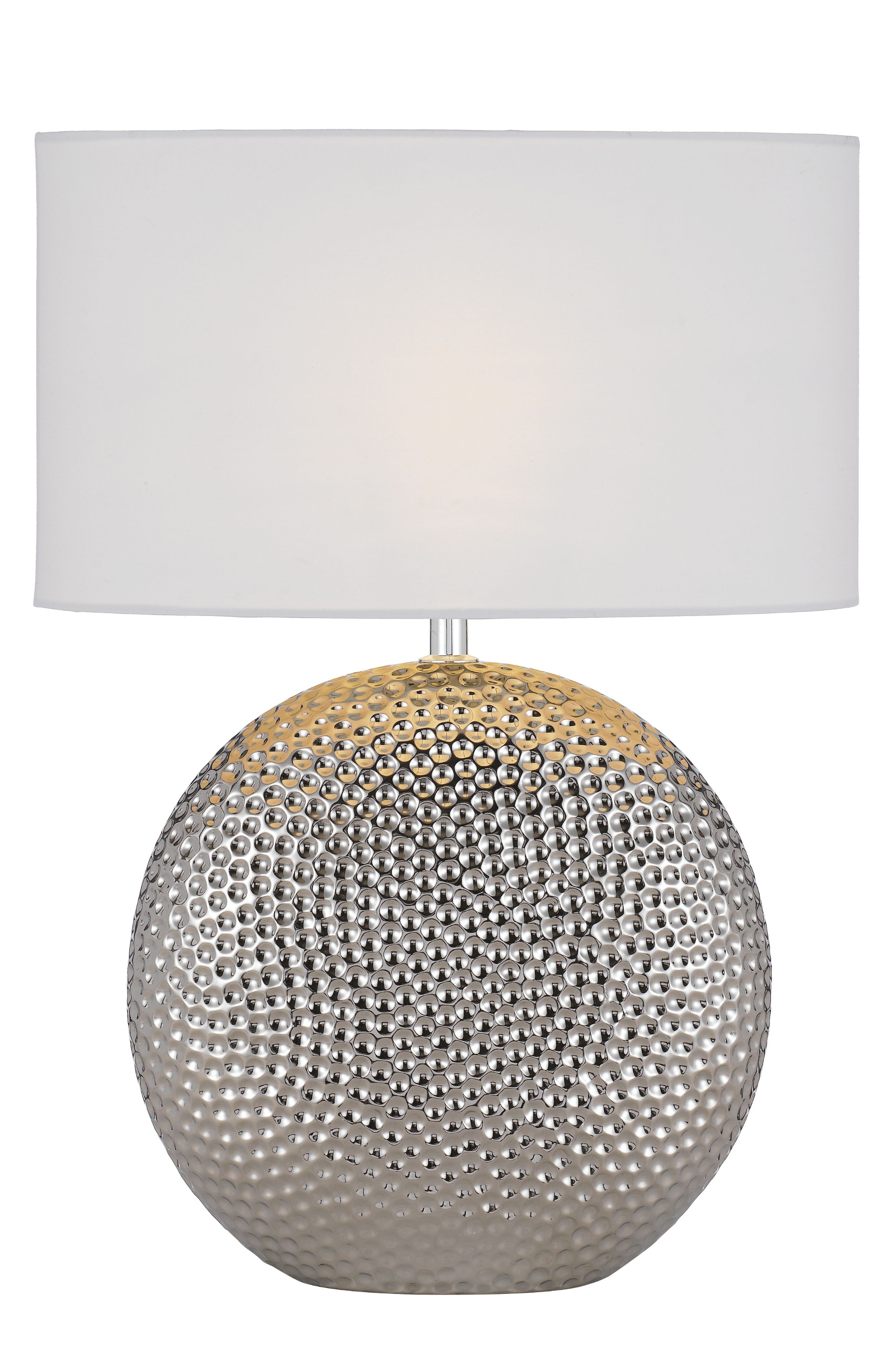 Base with White Fabric Shade Modern Style Table Light Hotel Table Lamp Sliver Plated Hammered Ceramic Modern Simple,modern 50000