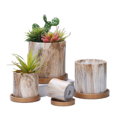 Indoor Home Desk Marble Cement Potted Succulents Flower Pots Wholesale Flower Pots & Planters