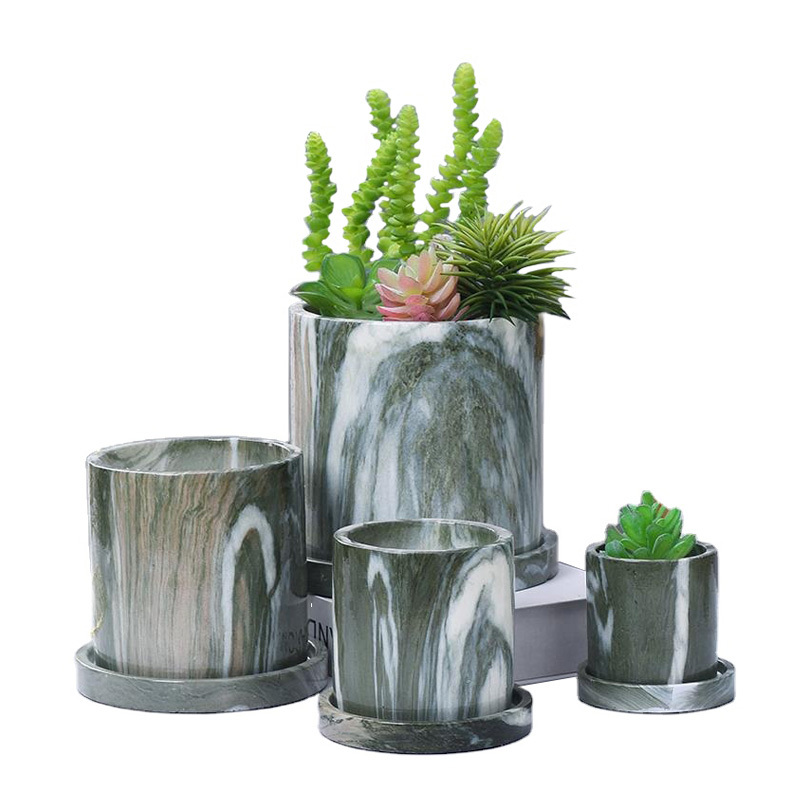 Marble Home Decor Flower Pots Hot Selling Cheap Cement Flower Garden Pots Flower pots planters