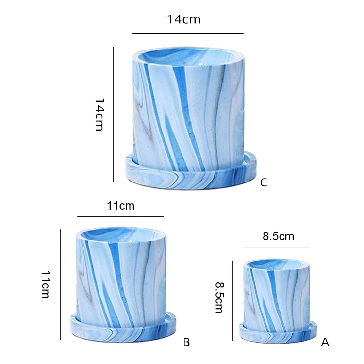 Succulent planting Nordic modern minimalist home decor wedding decoration marble cement ceramic vase plant pots