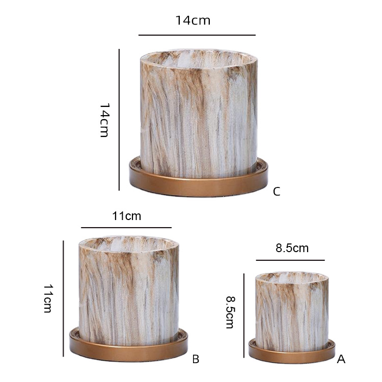 Indoor Home Desk Marble Cement Potted Succulents Flower Pots Wholesale Flower Pots & Planters