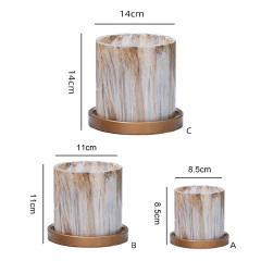 Indoor Home Desk Marble Cement Potted Succulents Flower Pots Wholesale Flower Pots & Planters