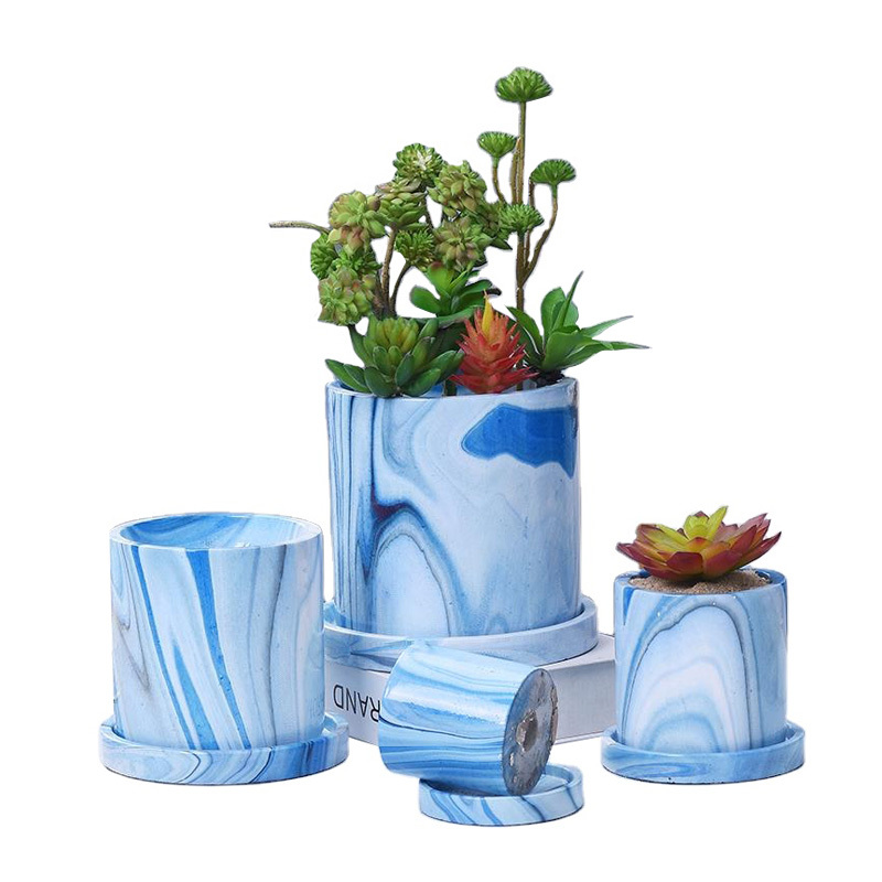 Succulent planting Nordic modern minimalist home decor wedding decoration marble cement ceramic vase plant pots
