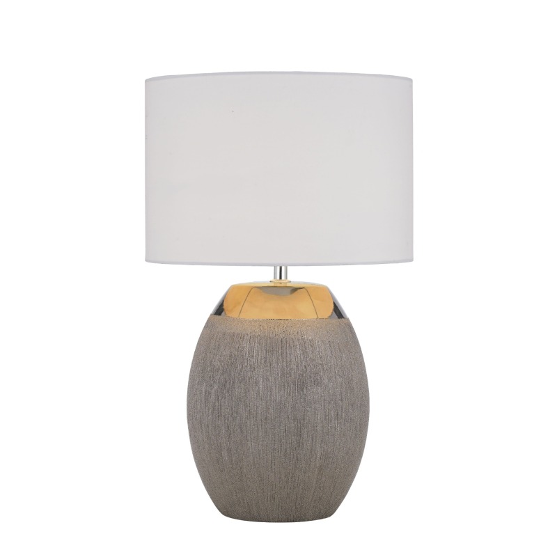 Table Lamp Vintage Fabric Lampshade Ceramics Desk Night Lights