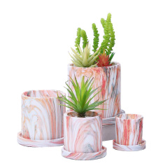 Home Decors Nordic Style Cement Flower Pots Wholesale Marbling Succulent Flowerpot