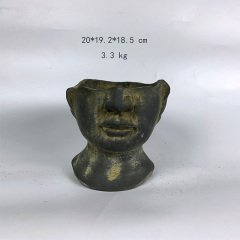 Head sculpture surface new design plant pot vase indoor succulent cactus cement flower pot home decoration cement mould