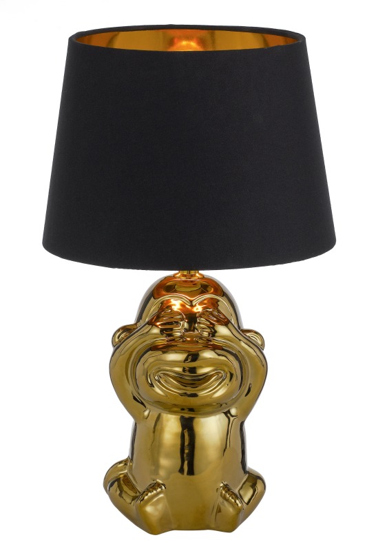 Modern Fancy Lamp for Home Animal Monkey Lamps Children Bedside Lamp Golden Ceramic Base