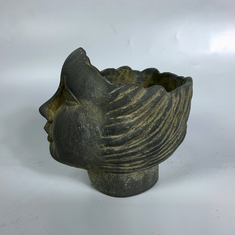 Human face sculpture cement flower pot succulent flower pot indoor and outdoor garden design plant pot sale