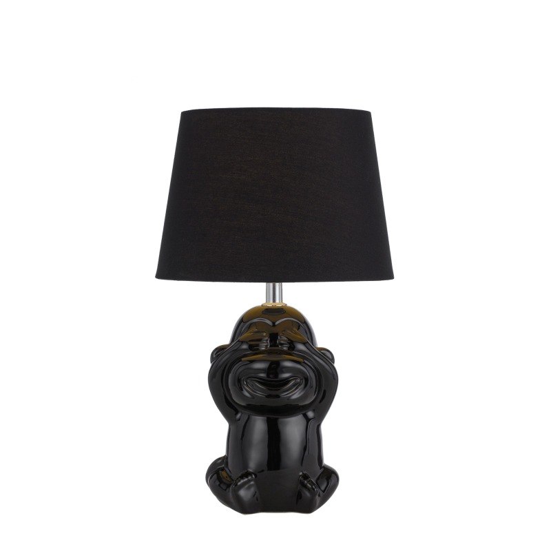 Children's Home Decor Resin Table Light for Kids Bedside Desk Lamp Lighting and Circuitry Design Ceramic Base Modern Black