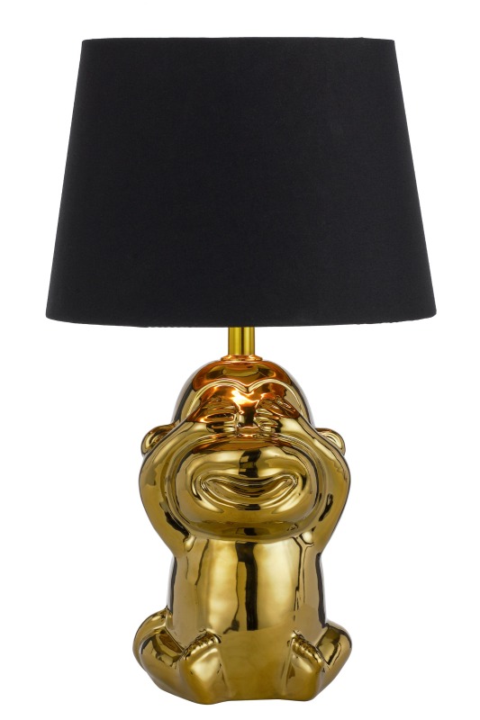 Modern Fancy Lamp for Home Animal Monkey Lamps Children Bedside Lamp Golden Ceramic Base