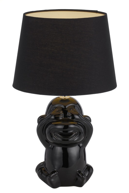 Children's Home Decor Resin Table Light for Kids Bedside Desk Lamp Lighting and Circuitry Design Ceramic Base Modern Black