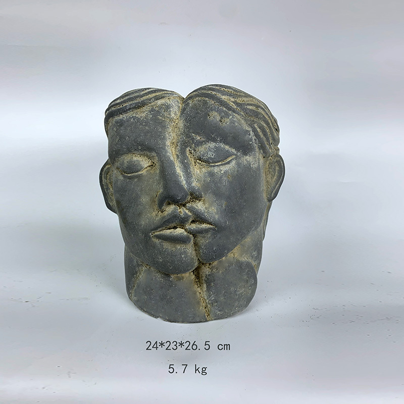 Nordic garden flowerpot plant fiberglass flowerpot flowerpot outdoor indoor face sculpture potted flower large flower pots