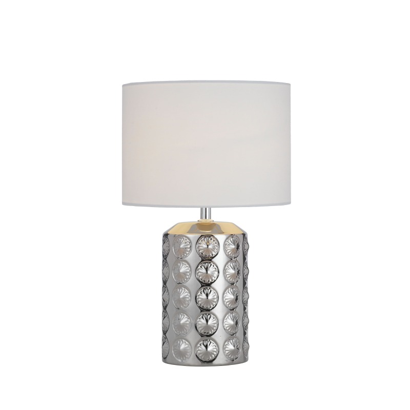 New Design Electroplated Ceramic Table Reading Lamp for Bedroom Side Table Decoration Sliver