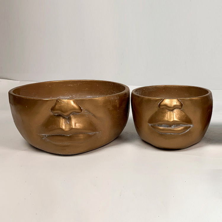 Sculpture head Nordic style human face flower pot cement flower pot plant succulent bonsai flower pot