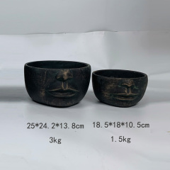 Modern minimalist face cement flower pot head succulent indoor and outdoor flower ornaments