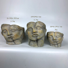 Fiberglass modern decorative flower pots, unique indoor flower pots face flower pots gardening pots