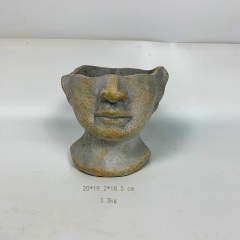 New Design Head Basin Basin Vegetative Face Flower Pot Flower Pot Molds Concrete with Drainage Hole for Home Decoration Cement