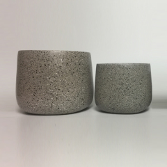 Simple grey round cement bonsai flowerpot for sale vase home decoration flower pots and planters