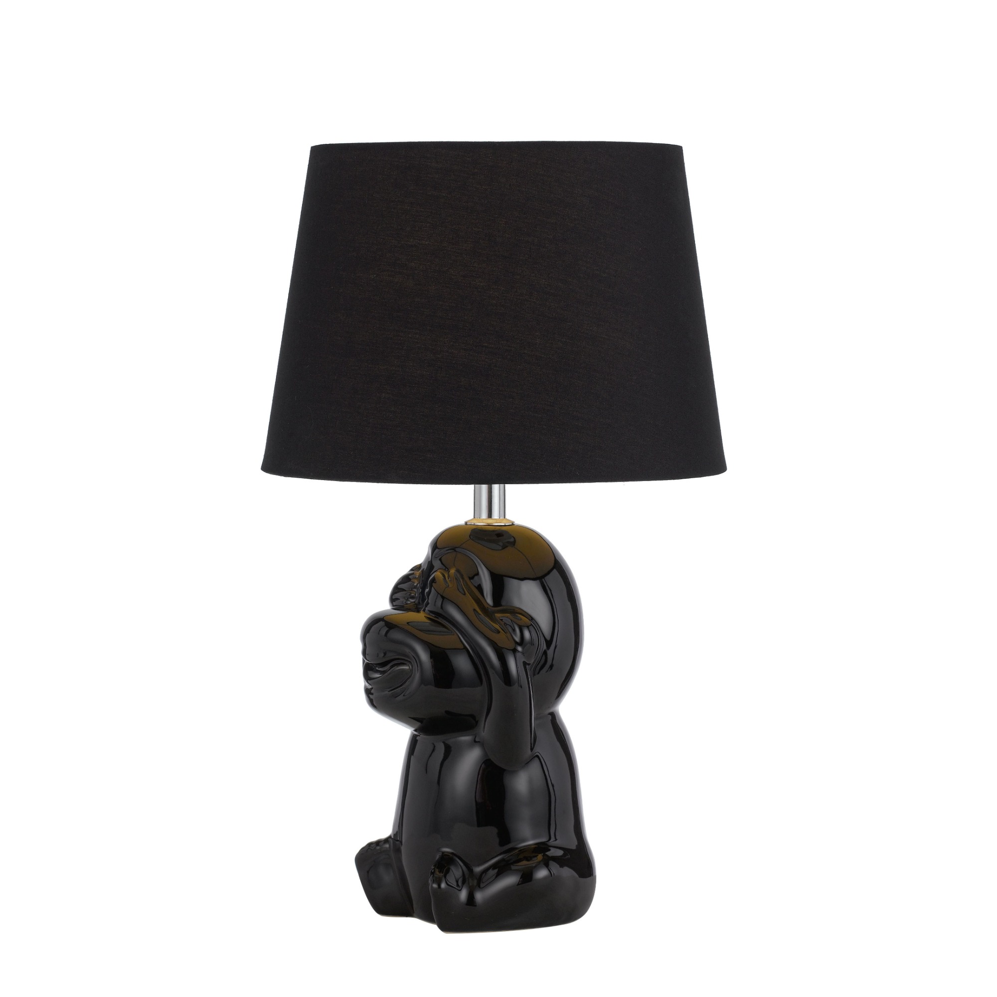 Children's Home Decor Resin Table Light for Kids Bedside Desk Lamp Lighting and Circuitry Design Ceramic Base Modern Black