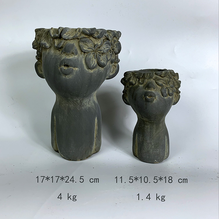 Nordic Light Luxury Art Portrait Sculpture Flower Pot Decoration Home Entrance Decorative Flower Tray