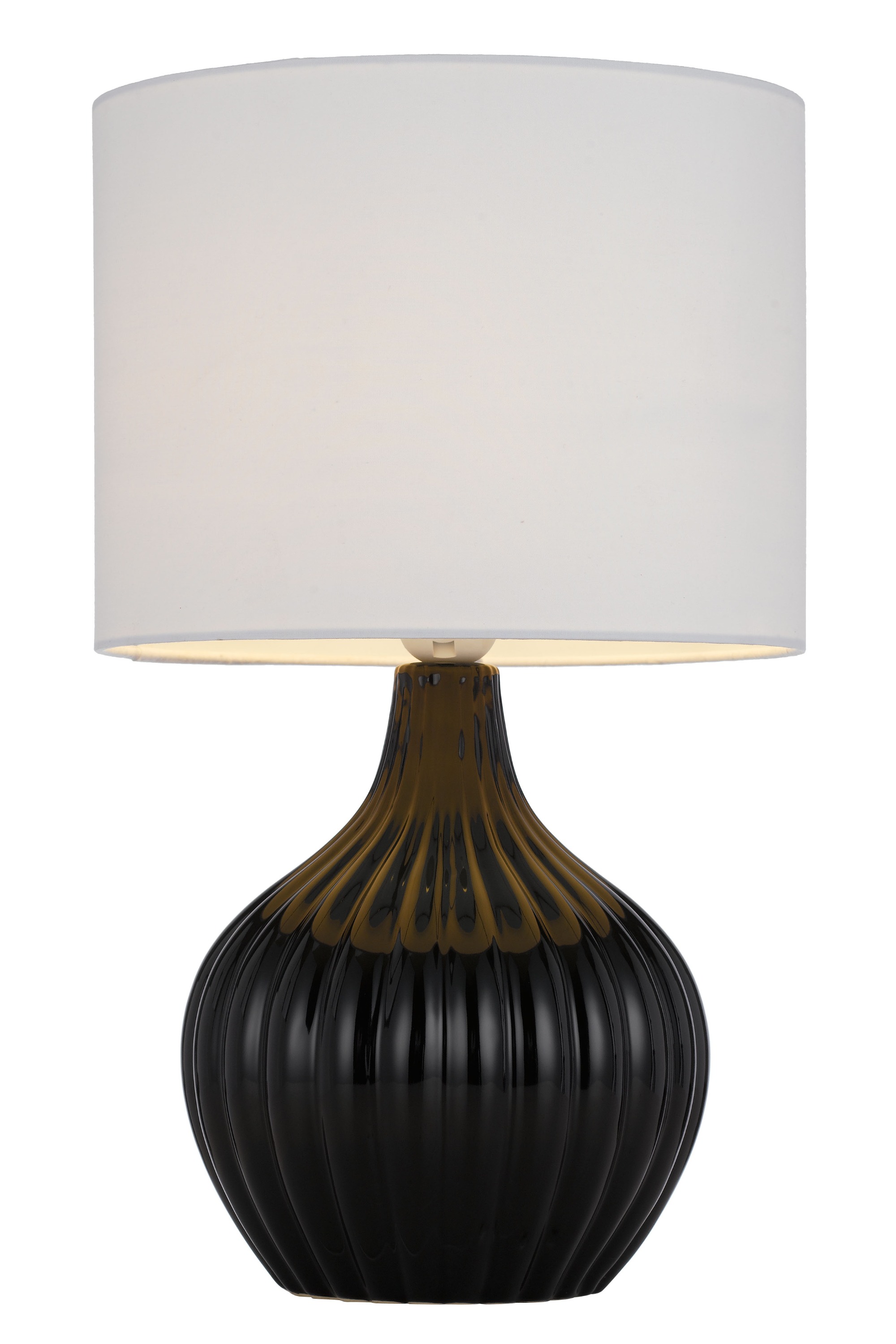 Modern classic columnar shape metal base ceramic restaurant bedside table lamp