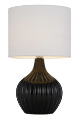 Modern classic columnar shape metal base ceramic restaurant bedside table lamp