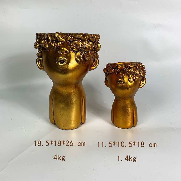 Nordic Boy Magnesium Oxide Flower Pot Art Decoration Bedroom Living Room Entrance Window Home Decoration Flower Pot