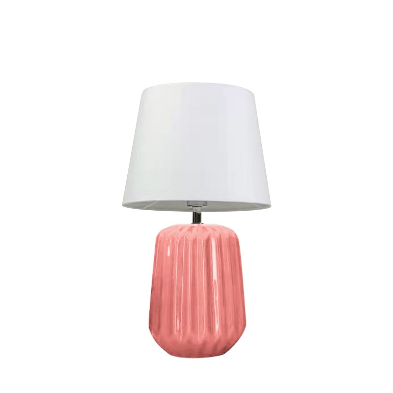 Ceramic Table Reading Lamp for Bedroom Modern Fabric Table Lamp Ceramic Pleated Home Decoration