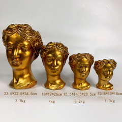Nordic head portrait European literature and art retro art portrait goddess statue vase cement flower pot ornaments