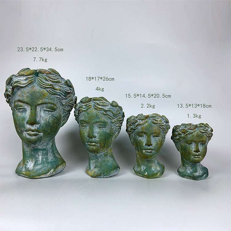 Best selling supplier new fashion human head face potted garden flower pot vase fiberglass flower pot flower vase