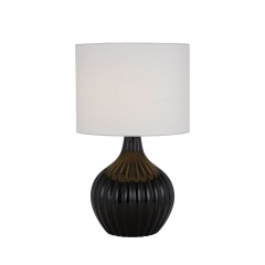 Modern classic columnar shape metal base ceramic restaurant bedside table lamp