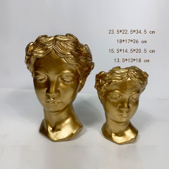 Greek magnesia sculpture Athena Nordic goddess balcony colorful dried flowers European-style vase flower pot