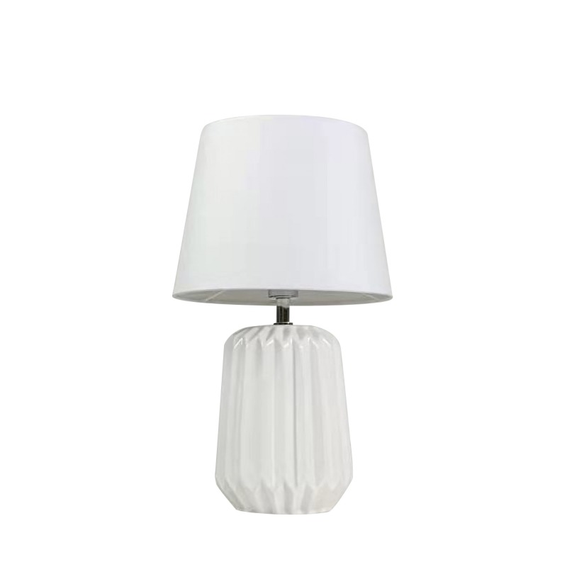 Wholesale Hotel Restaurant Villa Living Room Vintage Fabric Shade Porcelain Ceramic Table Lamp