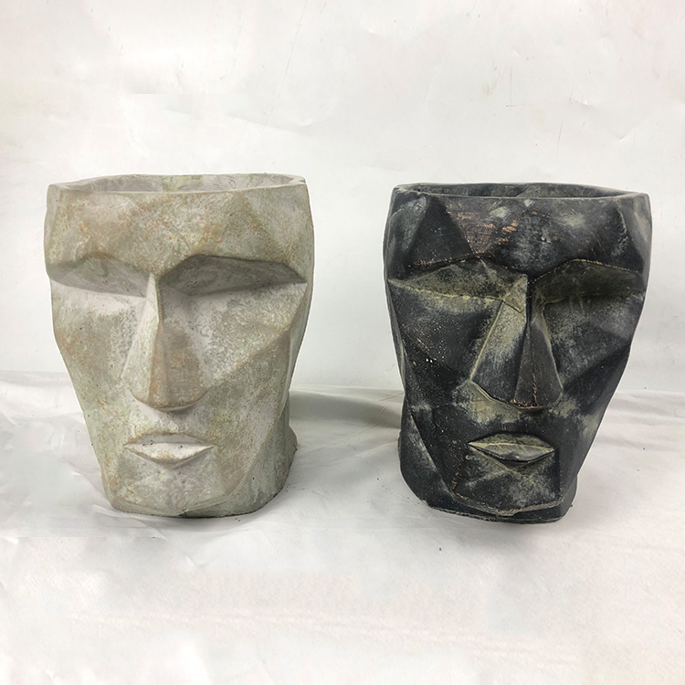 Simple Nordic high-quality fiberglass flowerpot mold decoration head and face flowerpot vase fiberglass flower pots