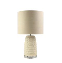 Base Shade Bedside Light Mini Ceramic with Drum TC Fabric Chinese Style Stripe Ceramic Table Lamp Lighting and Circuitry Design