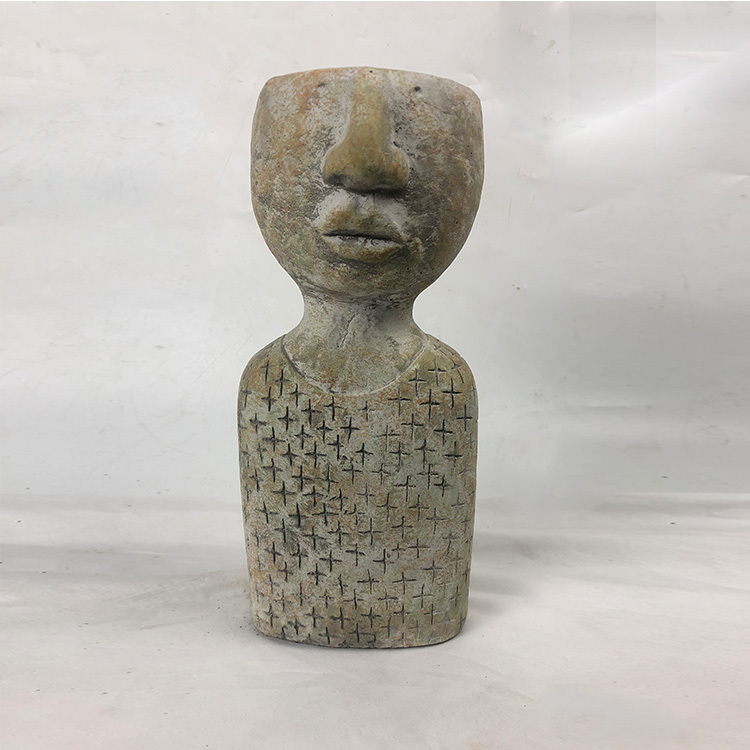 Nordic face sculpture fiberglass decorative flower pot vase indoor flower pot crafts home accessories decoration