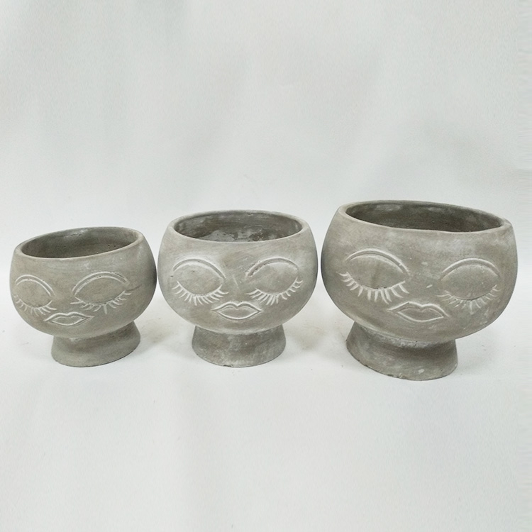 Human Face Cement Succulent Flower Pots And Flower Pot Desktop Decorations Home And Garden Decoration Flower Pot With Face